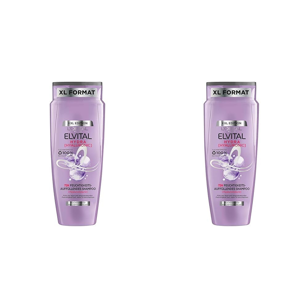 L'Oréal Paris, Șampon hidratant XXL pentru păr strălucitor Duș și baie L'Oréal Paris 2 x 700 ml