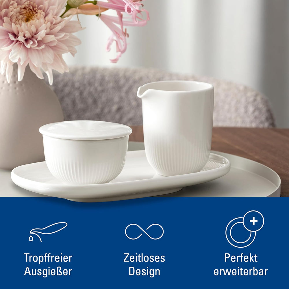 Villeroy & Boch – Cană de lapte Afina 170 ml, albă, potrivită pentru mașina de spălat vase, potrivită pentru cuptorul cu microunde, doză de lapte, accesoriu pentru cafea, ulcior ceramic, sosieră, veselă, porțelan premium