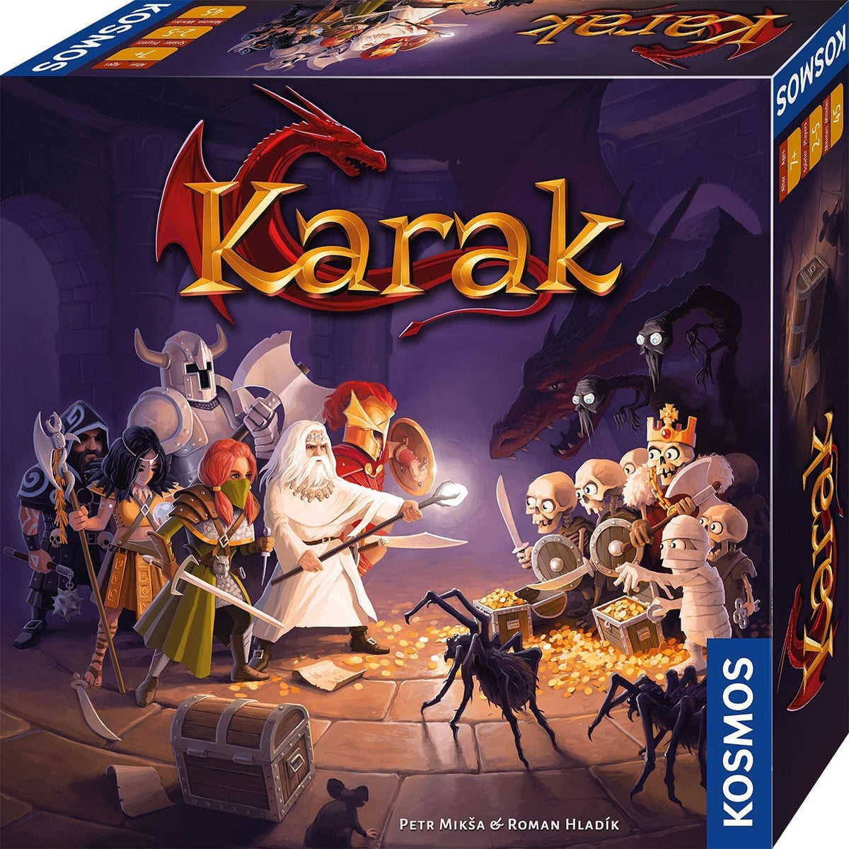 Kosmos 682286 Karak – Das Abenteuer beginnt, süchtig machendes Spiel für Kinder ab 7 Jahren, 2–5 Spieler, Fantasy-Abenteuerspiel, Würfelbrettspiel, deutsche Anleitung, grau