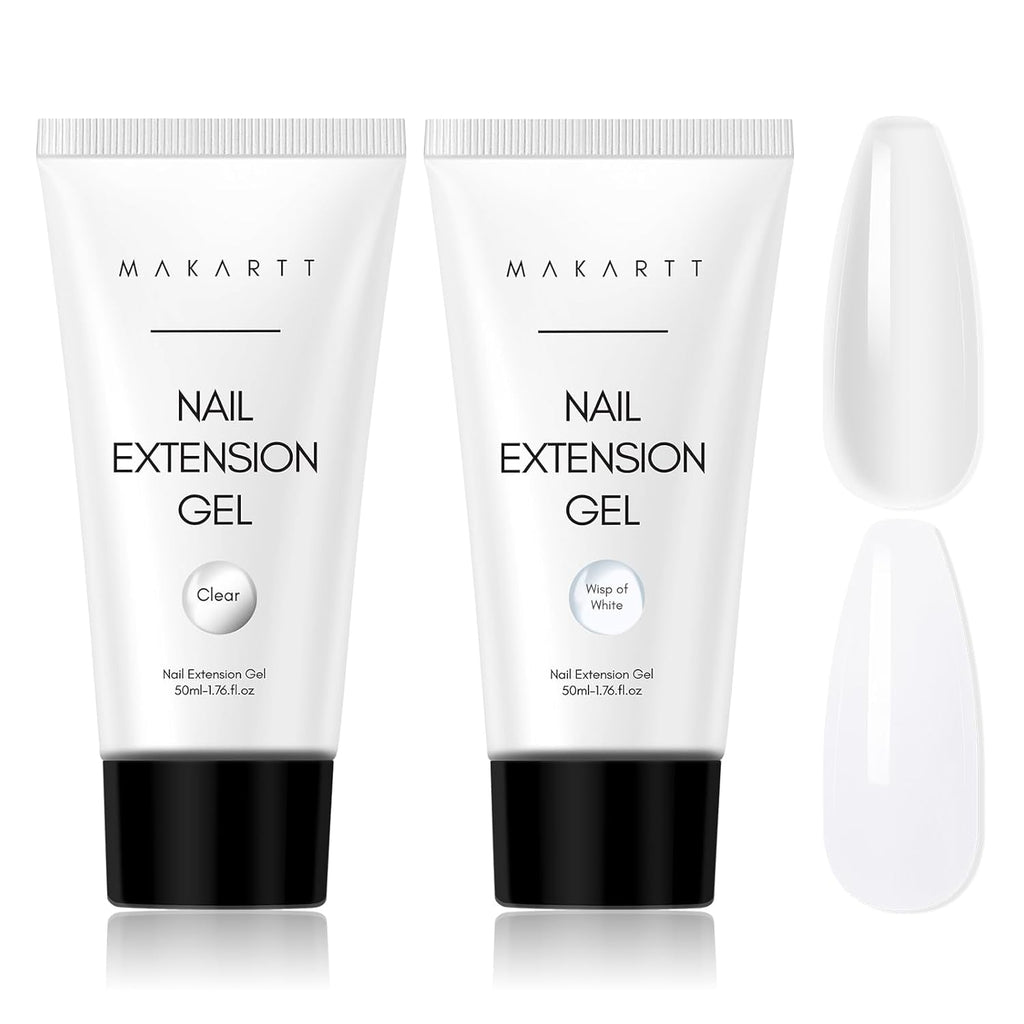 Makartt Poly Nail Extension Gel - 50 ML Extension Builder Acrylic Poly Nägel Aufbaugel Extender Gel Für Gelnägel Für Nagelverlängerung, Nagelstärkung, Nail Art Dekoration(Transparent)