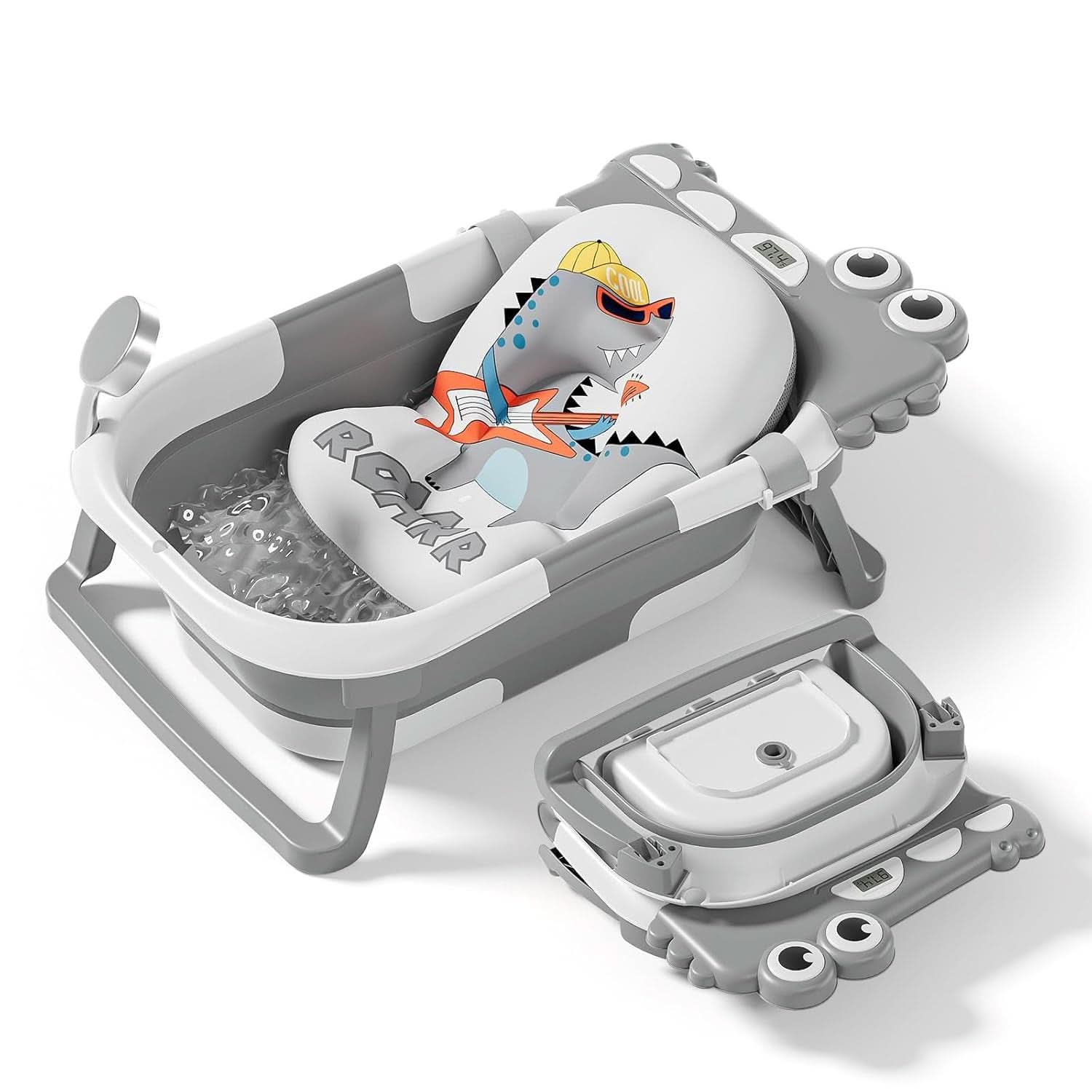 Faltbare Babybadewanne mit Badekissen und integriertem Thermometer Mutter und Kind Naty Shop