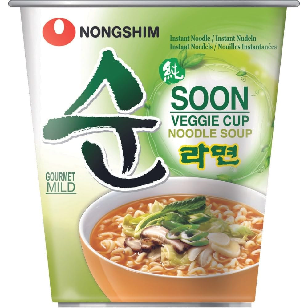 Nong Shim - Instant Cup Nudeln Suppe Soon Veggie - Multipack (12 X 67 GR)