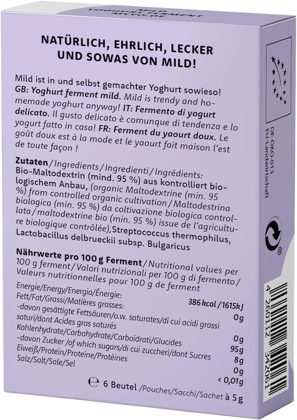 Bio Joghurtfermente, 4 Sorten à 3 Beutel, Kulturen für selbst gemachten Joghurt