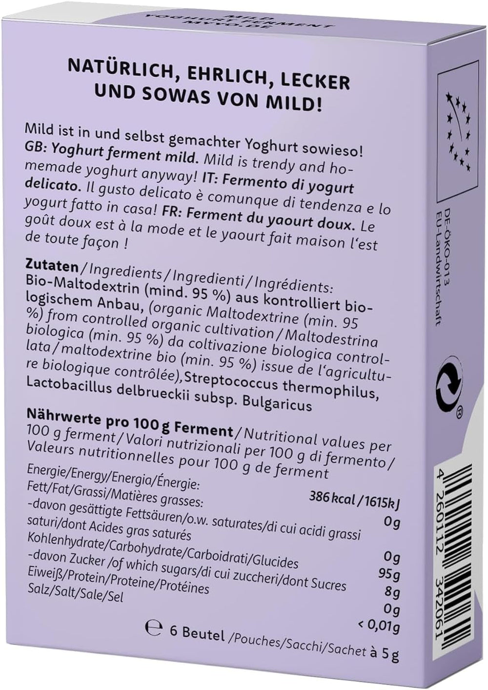 Bio Joghurtfermente, 4 Sorten à 3 Beutel, Kulturen für selbst gemachten Joghurt