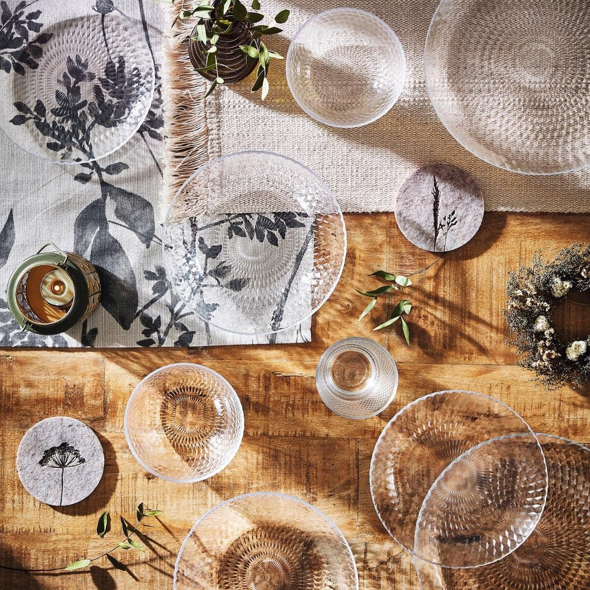 Pampille Set aus transparentem Glasgeschirr, 18-teilig – 6 Personen, transparent Geschirrsets Naty Shop