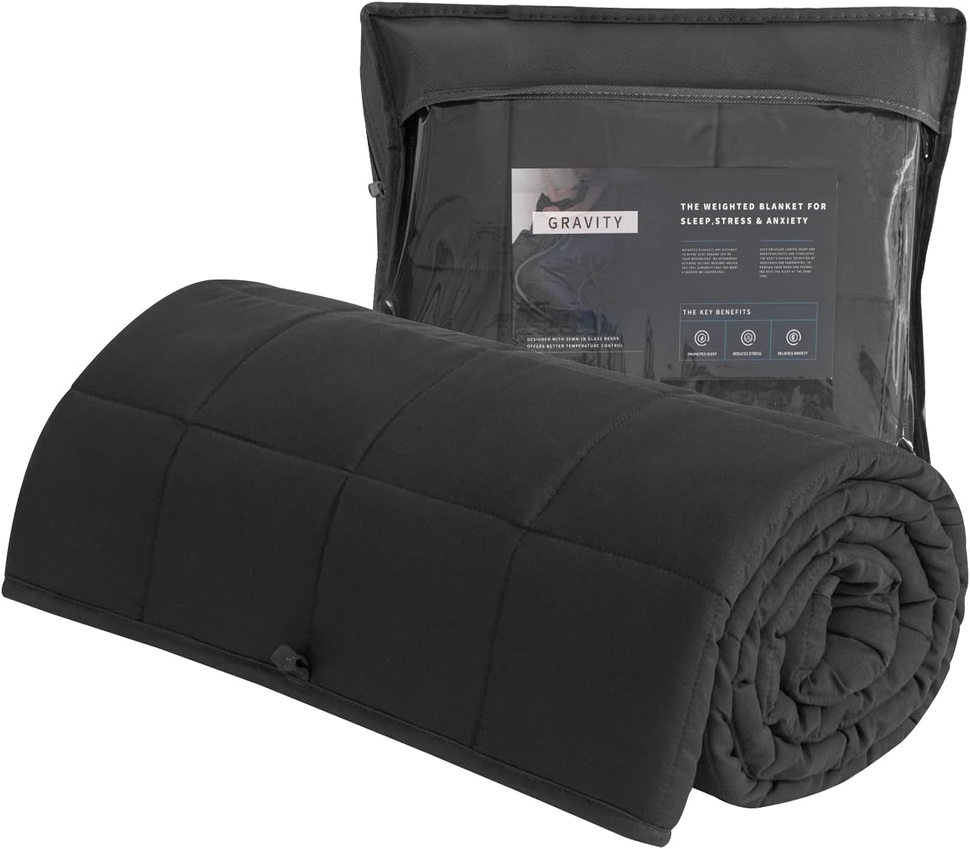 Pătură ponderată 150X200Cm 8Kg Pătură de relaxare adulți pentru a îmbunătăți somnul Pătură ponderată gri Paturi si Cuverturi Good Nite Gri 125X150Cm 4Kg