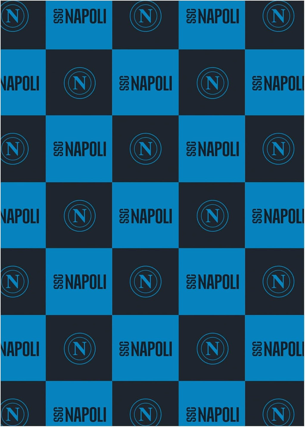 SSC Napoli, pătură moale cu logo, pătură caldă pentru canapea și pat, dimensiune 150 X 210 cm, atingere moale, albastru deschis, produs oficial Paturi si Cuverturi hermet Albastru deschis 150X210