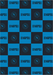 SSC Napoli, weiche Decke mit Logo, warme Decke für Sofa und Bett, Größe 150 x 210 cm, weicher Griff, hellblau, offizielles Produkt Hermet Beds and Blankets Light Blue 150X210
