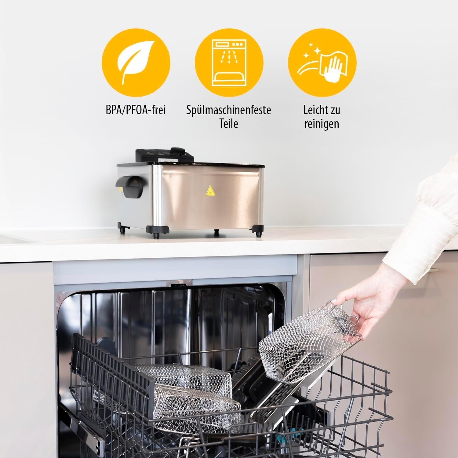 Tristar-Fritteuse, 1 großer Korb und 2 kleine Körbe, einstellbarer Thermostat, Kühlzone, 5 Liter, 2000 W, FR-6949 Appliances Naty Shop