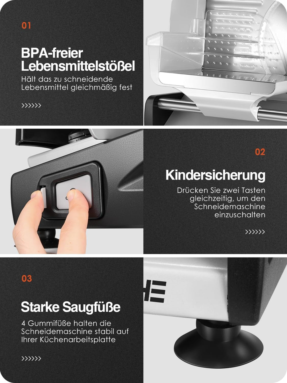 YASHE SL-518, Brotschneider, 2 abnehmbare Klingen, einstellbare Dicke 0 - 15 mm Reiben und Schneidemaschinen Naty Shop