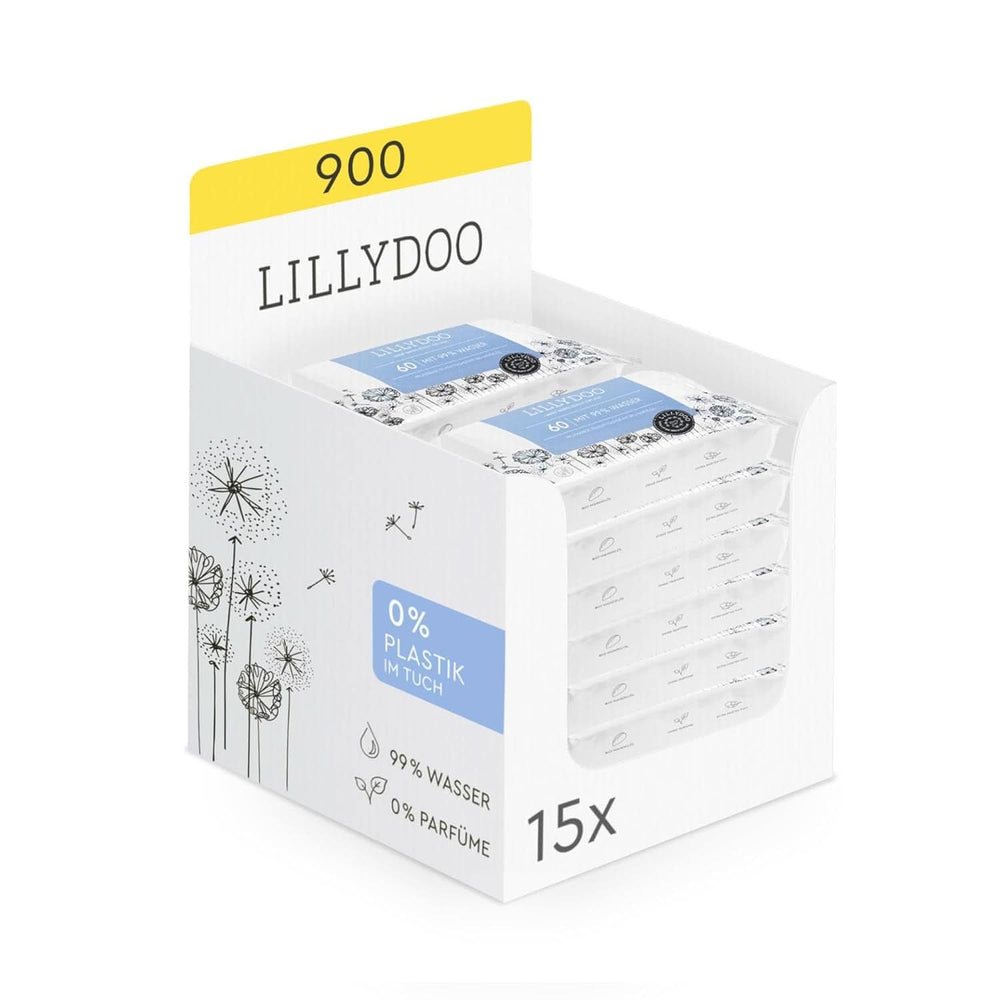 LILLYDOO Baby Feuchttücher Mit 99% Wasser, 10 X 15 Stück (150 Feuchttücher), 100% Plastikfreies Tuch, Ohne Parfüme & Mild Wie Watte Und Wasser (FSC Mix) Baby Wet Wipes Naty Shop 60 Stück (15Er Pack)