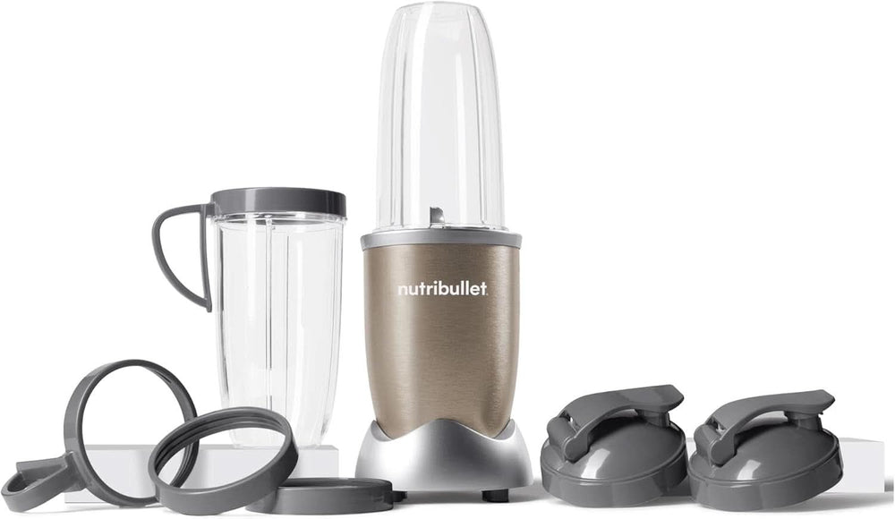 Nutribullet Pro, 900 Watt Leistung, Einfach Und Schnell in Der Anwendung, Kompakt, Leicht Zu Reinigen, Mit 700 Ml Becher, Smoothiemixer, Smoothie Maker, Elektrischer Mixer, NB904B, Schwarz Mother and Child Naty Shop Bundle Mit 7 Zubehörteilen Verpackung Mit Zubehör
