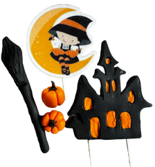 Set 5 decoratiuni comestibile din pasta de zahar, Halloween Decoratiuni din Pasta de Zahar Naty Shop