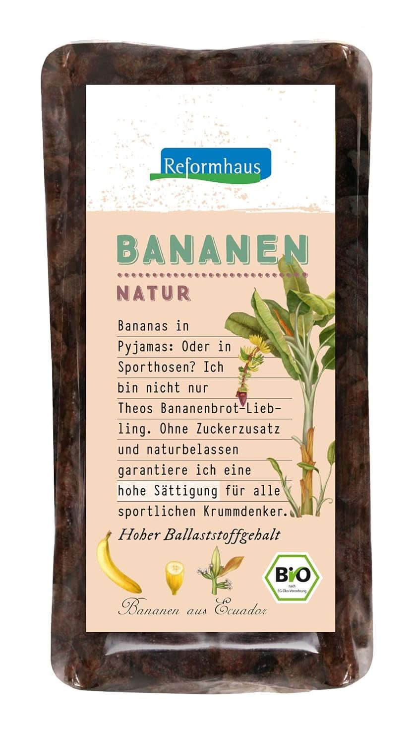 Bananen in Bio-Verpackung, 250 Gramm Naty Shop dehydrierte Produkte