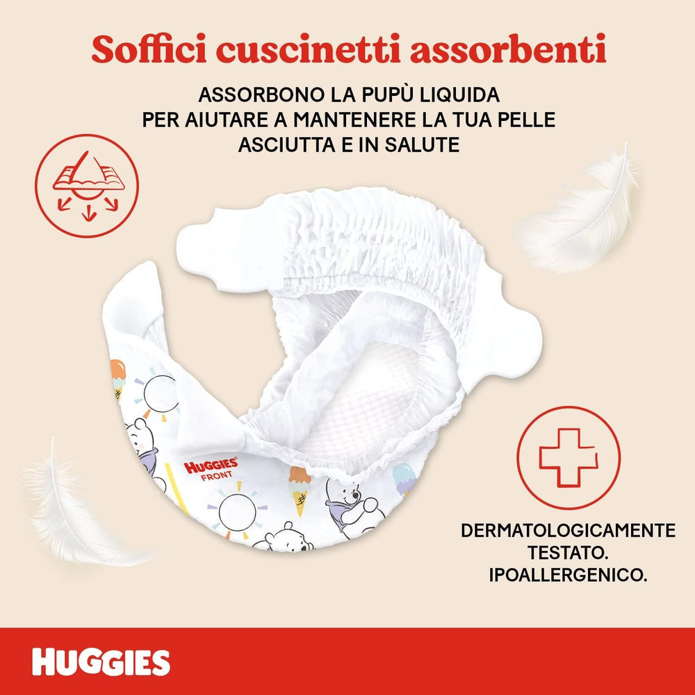 Scutece Huggies Extra Care pentru bebeluși, mărimea 1 (2-5 kg), foarte absorbante, design Disney, pachet vrac, 160 bucăți