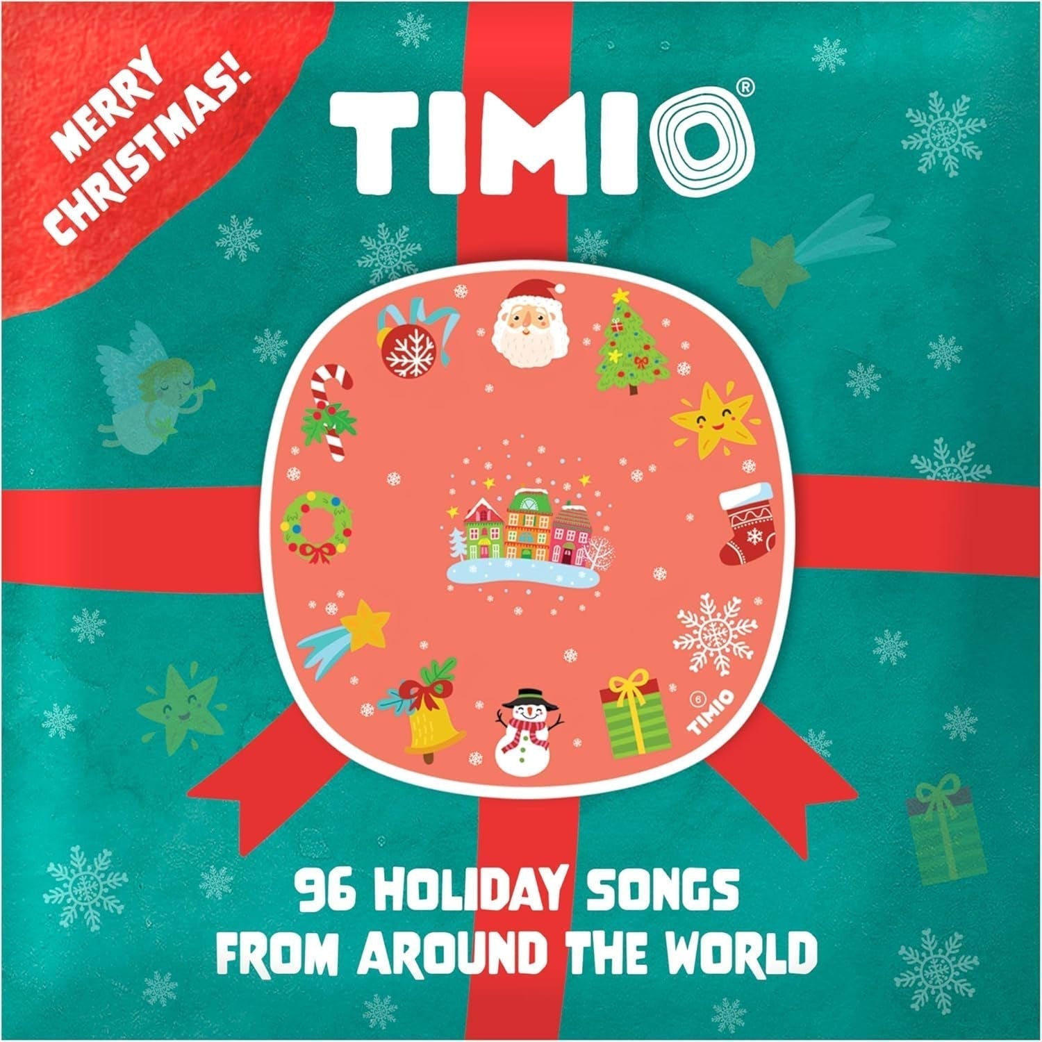 TIMIO Disc Set # 1: 5 discuri audio pentru TIMIO Player | Învață culorile, animalele sălbatice, instrumentele muzicale, 96 de versuri de grădiniță Vol. 1, părțile corpului | 8 limbi incluse | Jucărie de învățare de la 2 - 6 ani Jucarii Bebe Naty Shop Disc de colinde de Crăciun Timio