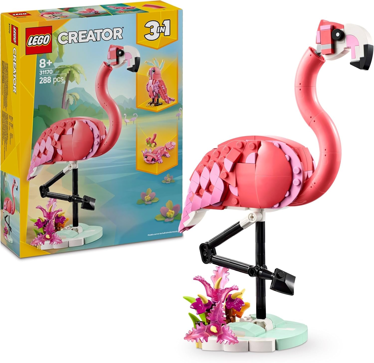 LEGO Creator 3in1 Wild Animals: Colourful Hummingbird - Bird Toy Transforms into a Butterfly or Fish Figure - DIY Room Decor Idea - Creative Gift for 8+ Year Old Girls & Boys - 31384