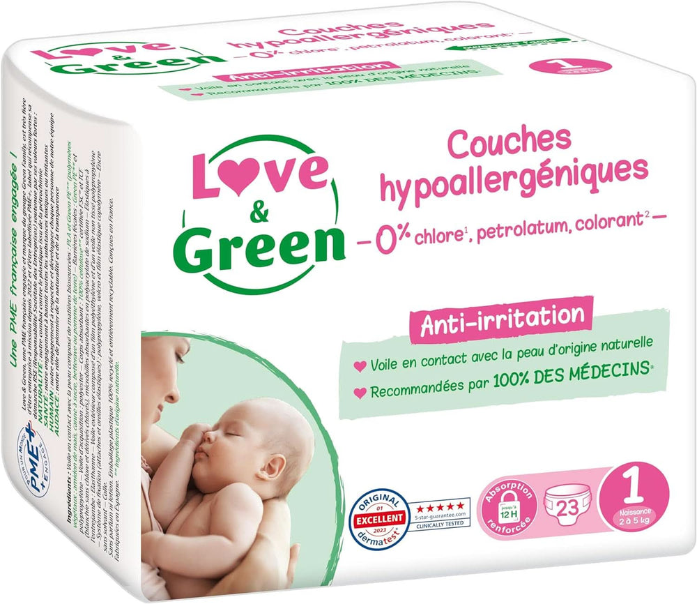 Love & Green, Windeln für Kinder, hypoallergene Windeln für Mutter und Kind Naty Shop