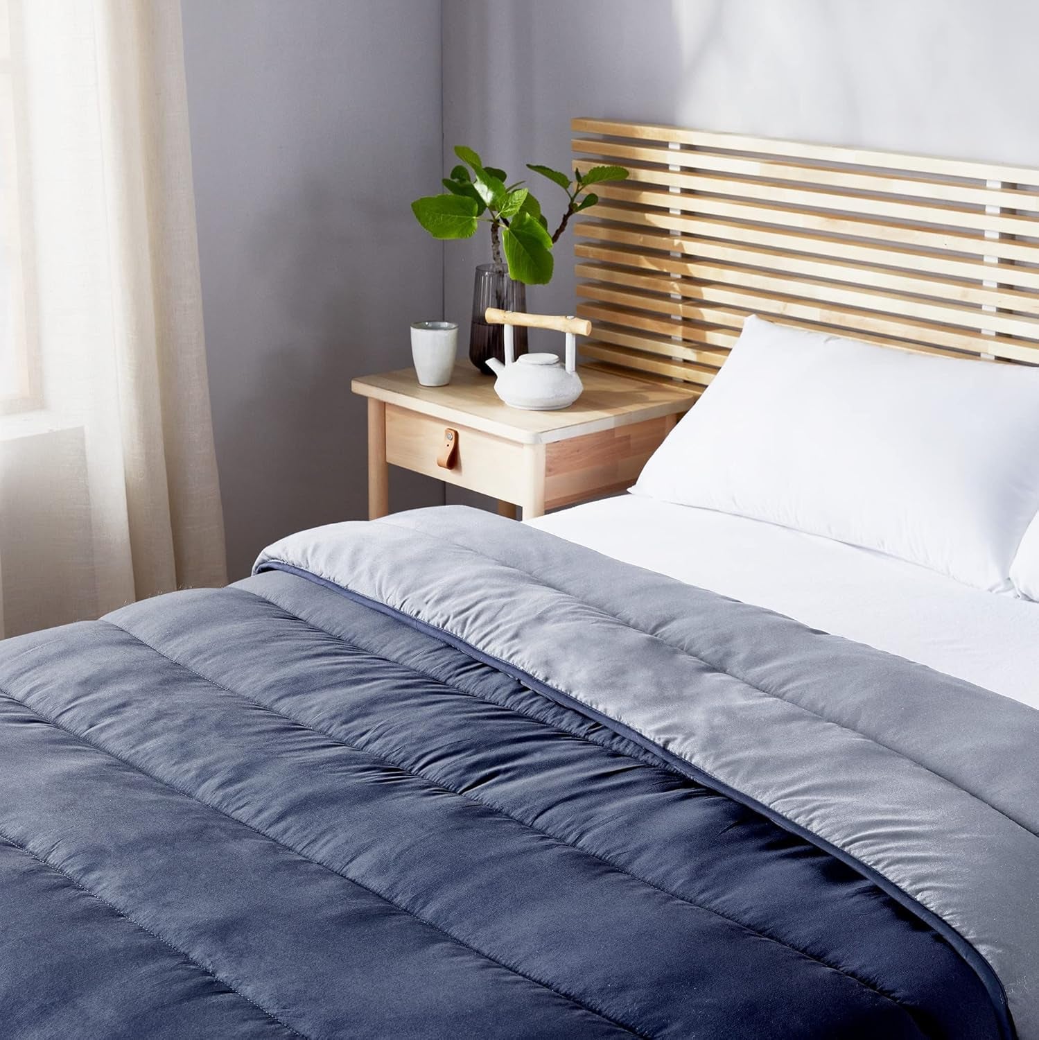 Pikolin Home - Plapumă reversibilă 300 G - Umplutură nordică bicoloră - Pentru pat 105 - confortabilă, caldă, respirabilă, verde, 180 X 260 cm Plapumi si pilote Naty Shop
