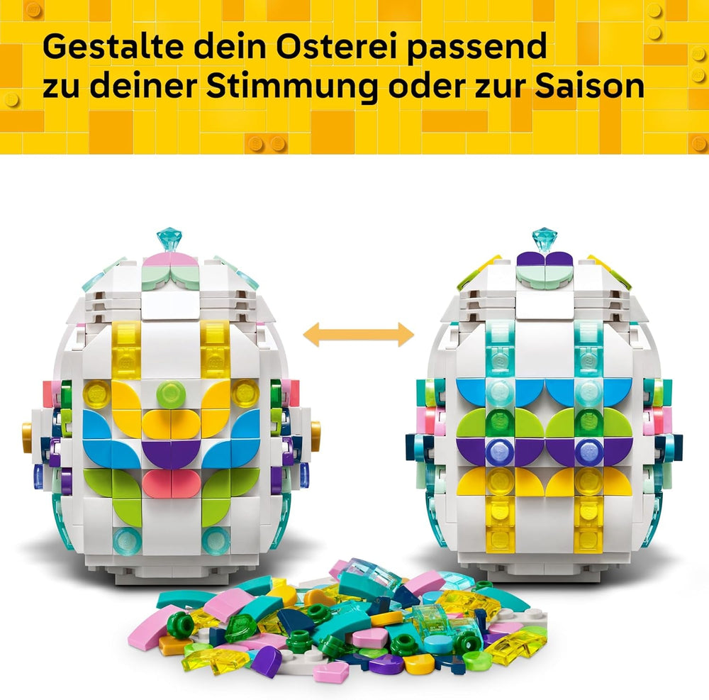 LEGO Verziertes Osterei - Mit bunten Elementen, goldenem Herz & Edelstein - Kreative Kinderzimmer Deko - DIY Set zum Bauen und Sammeln - Geschenk für Mädchen & Jungen ab 9 Jahren - 40816