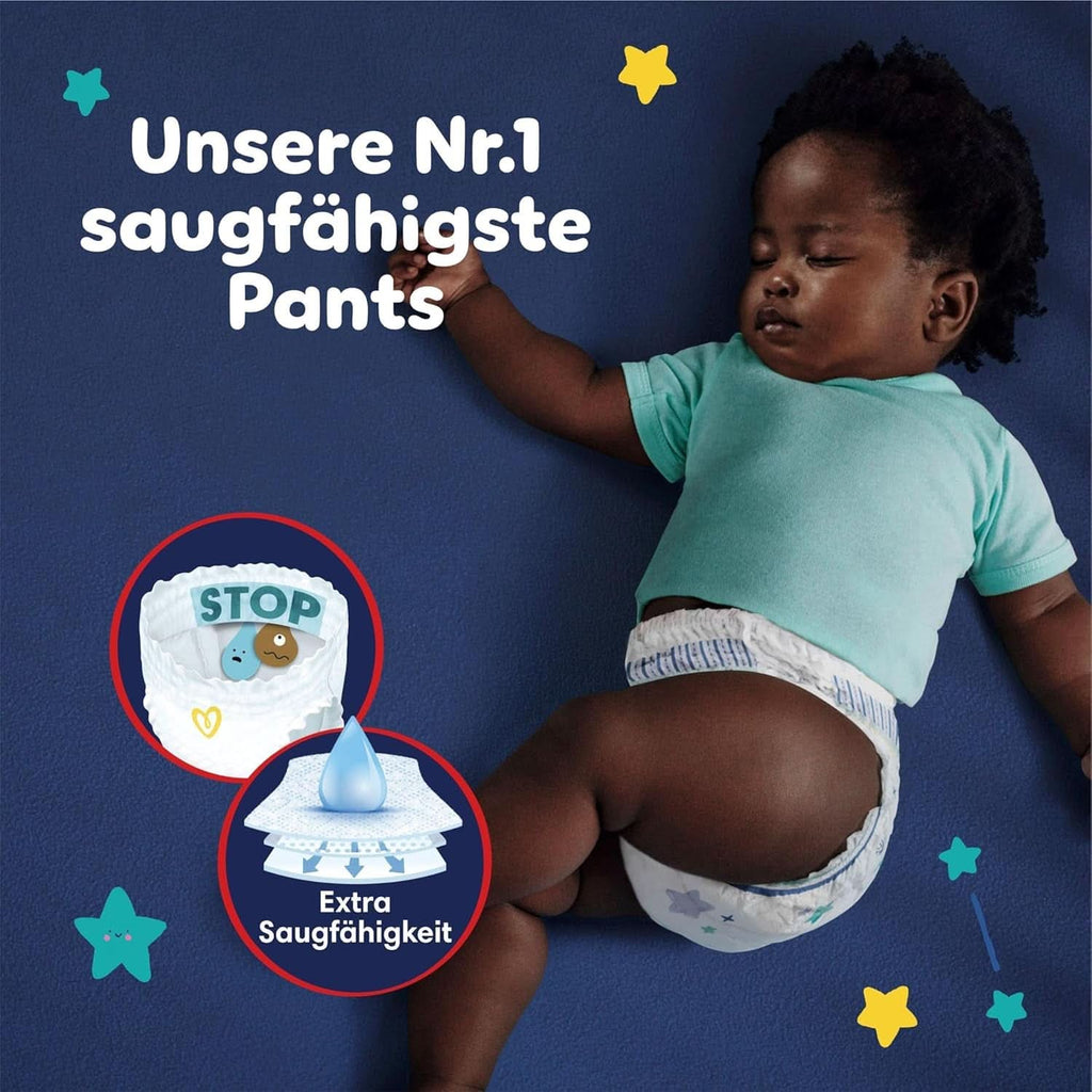 Pampers Night Nappies Pants, pantalonii pentru scutece oferă protecție suplimentară pentru întreaga noapte Mama si Copilul Naty Shop