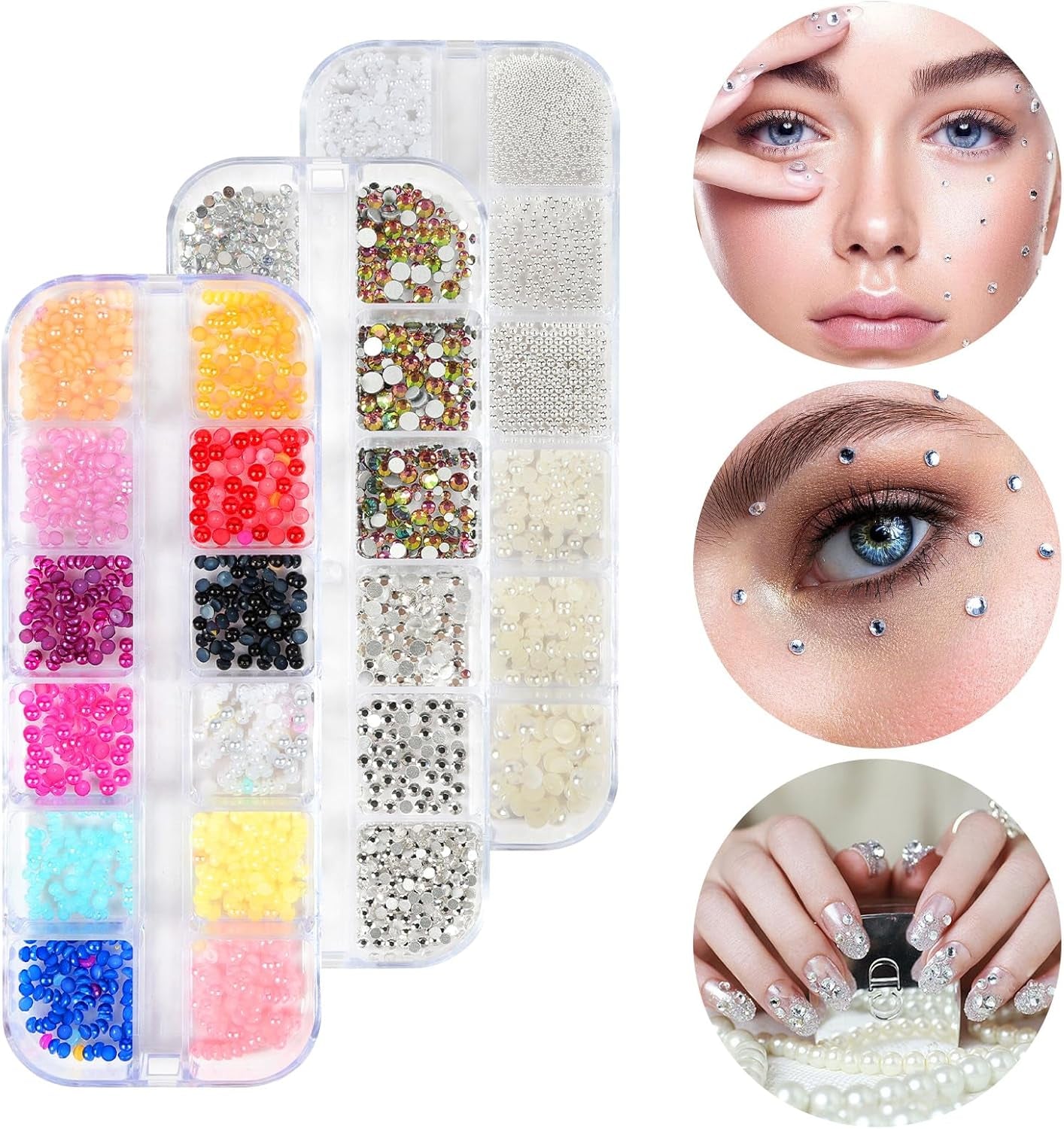 Harz Strasssteine 4200Pcs Strass Kristalle 1Mm-5Mm Gemischte Kinder Bastelsachen Kit Mit Strass Mit Picking Pinzette Und Stift Für DIY Nägel Kleidung Kunsthandwerk Gemischt Becher Party (A)