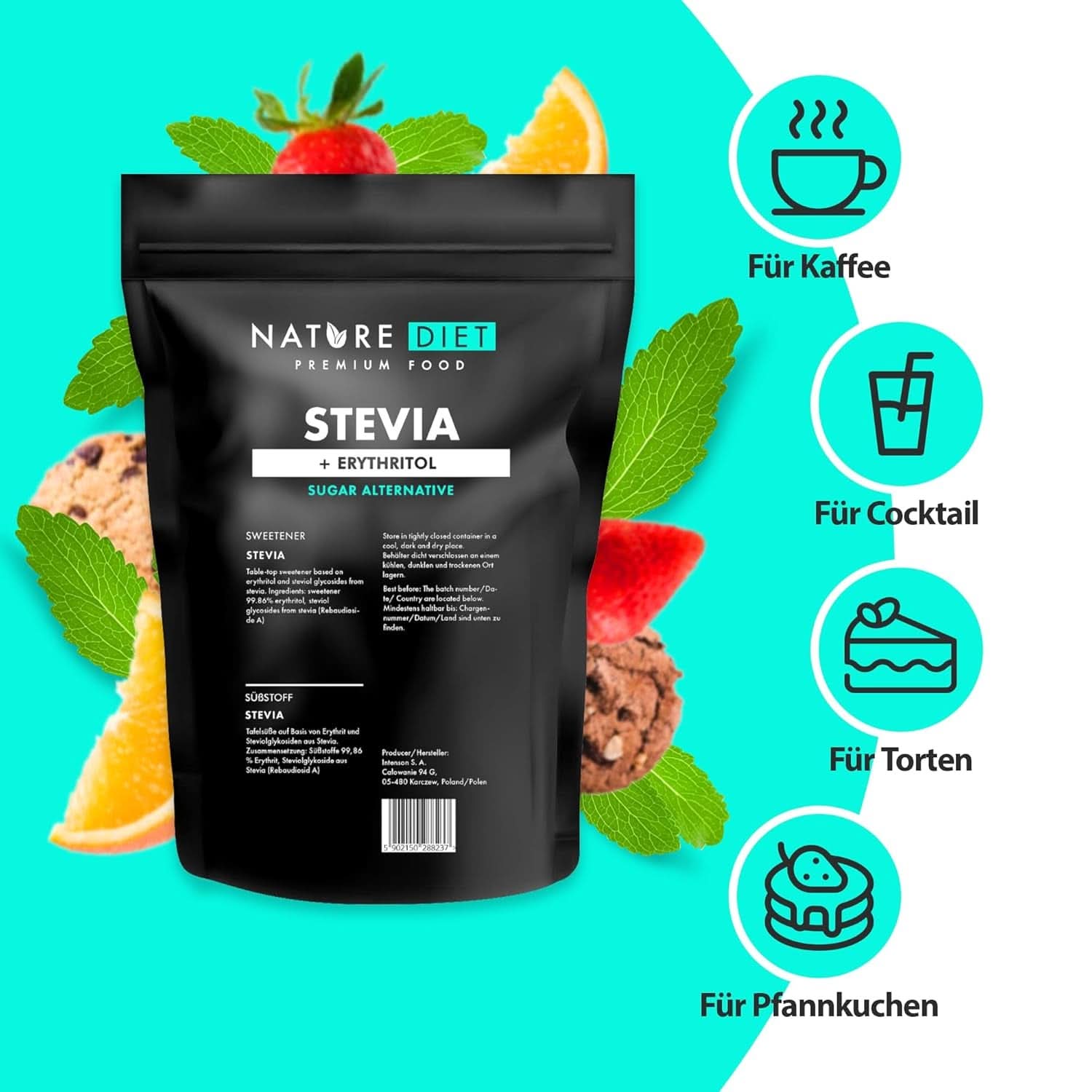 Nature Diet - Stevia-Süßstoff, 1 kg Süßstoffe Naty Shop