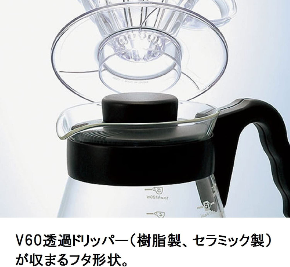 4977642019126 Carafă pentru servire cafea V60 700 ml VCS-02B, sticlă, incoloră, 17,3 x 14,1 x 13 cm