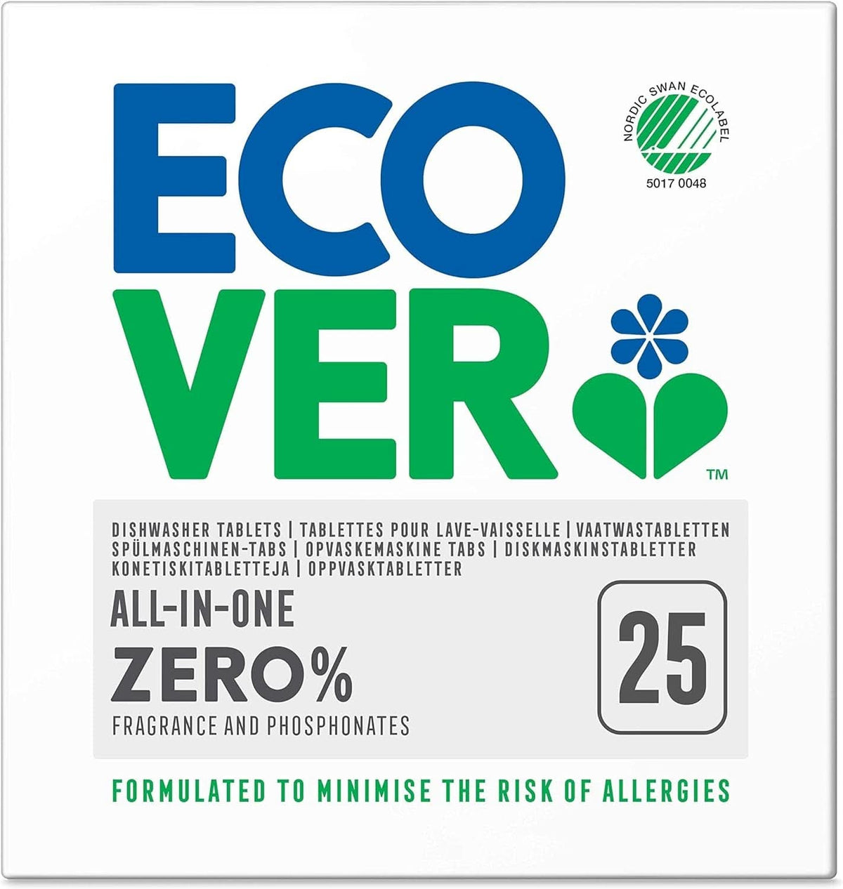 Ecover ZERO All-In-One, Spülmaschinenkapseln (25 Tabs/500 Gramm) Küchenwaschmittel Naty Shop