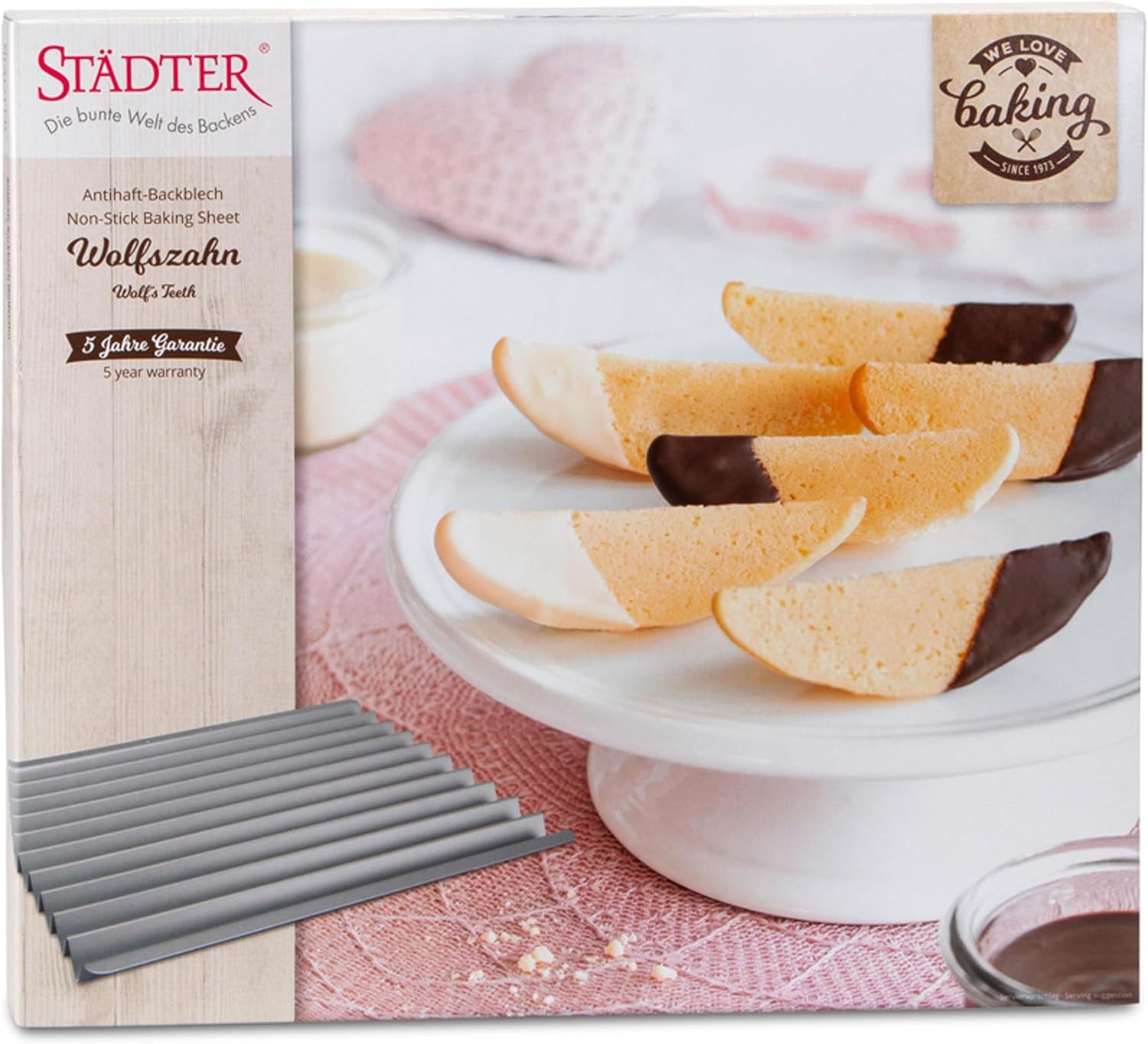 Tavă de copt STÄDTER we love baking Wolfszahn, 37x33 cm, strat antiaderent, fără PFAS, potrivită exact pentru tava de copt Städter, rezistentă la temperaturi de până la 230°C