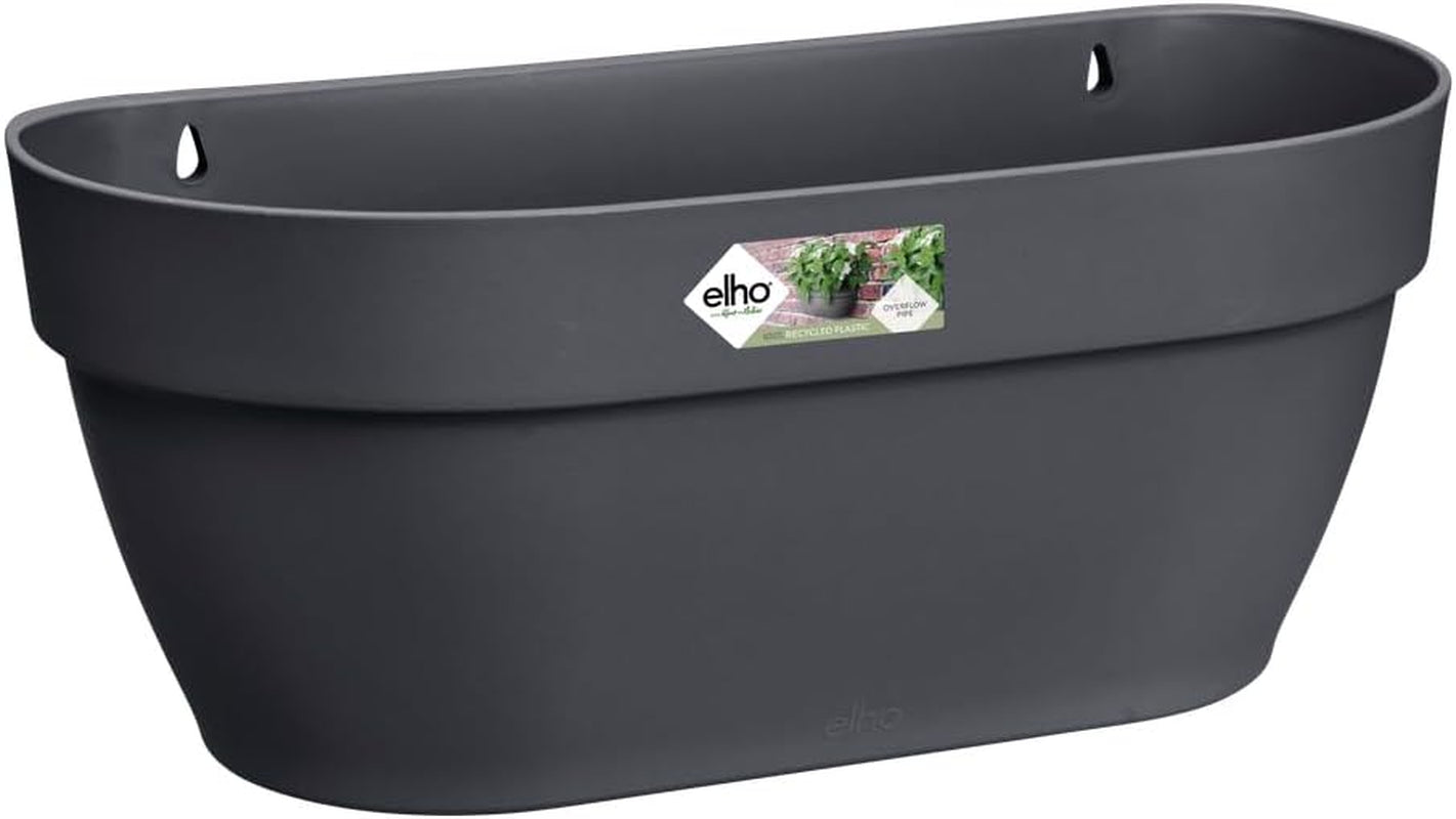 elho Vibia Campana Jardinieră de perete 35 - Jardinieră pentru balcon și utilizare în exterior - Ø 35,0 x H 14,8 cm - Negru/Antracit