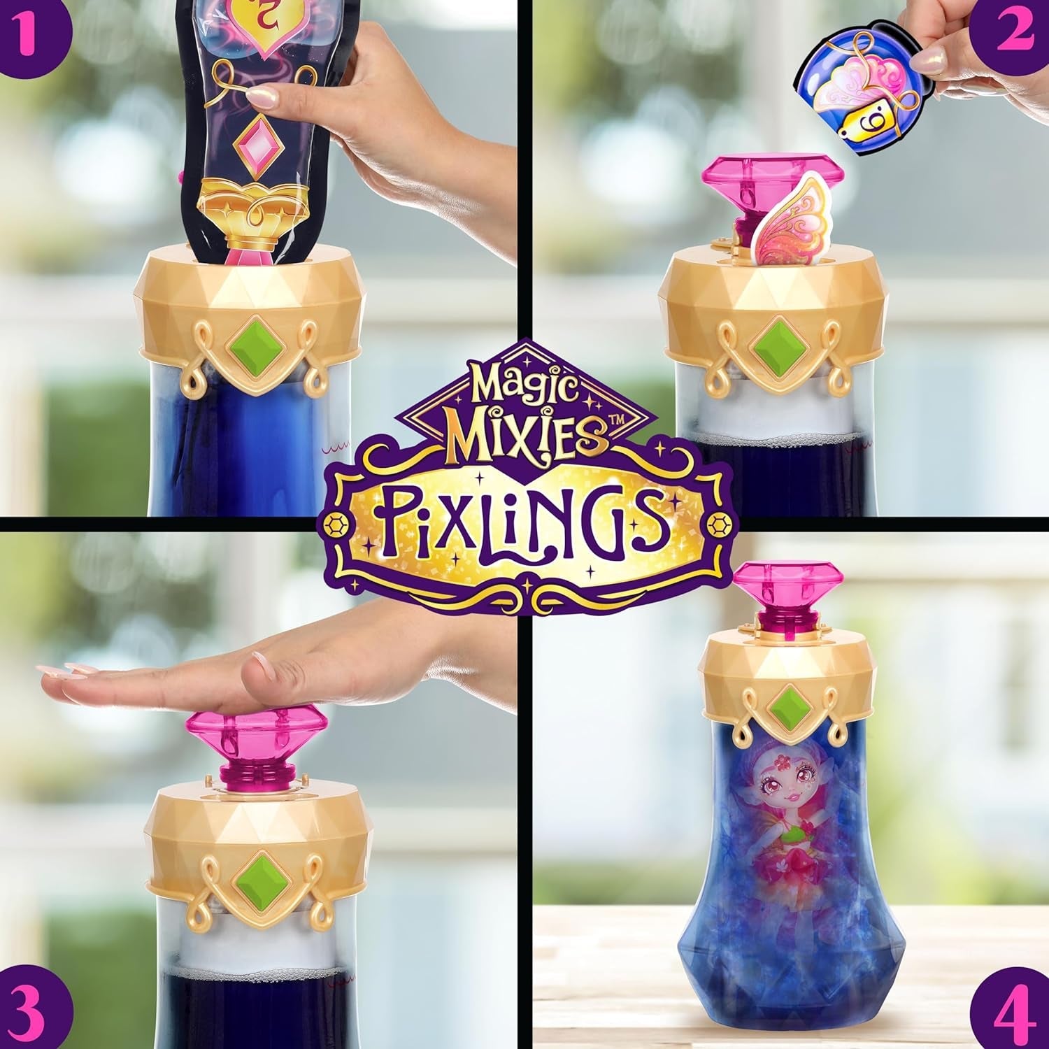 Păpușa Pixlings Faye cu aspect de căprioară: Dezvăluirea magică a frumoasei și detaliatei păpuși Pixlings de 16,5 cm într-o sticlă de poțiune magică