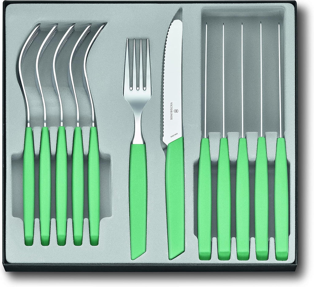 VICTORINOX Set de tacâmuri moderne elvețiene pentru 6 persoane, 12 piese Bucatarie Naty Shop Verde