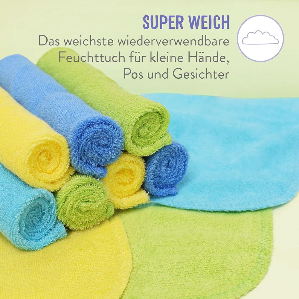 Bambino Mio, wiederverwendbare Babyfeuchttücher – Basic – umweltfreundlich, frei von Chemikalien, doppelseitig, waschbar, 10er-Packung, Wolke – Verpackung kann variieren Baby-Feuchttücher Naty Shop