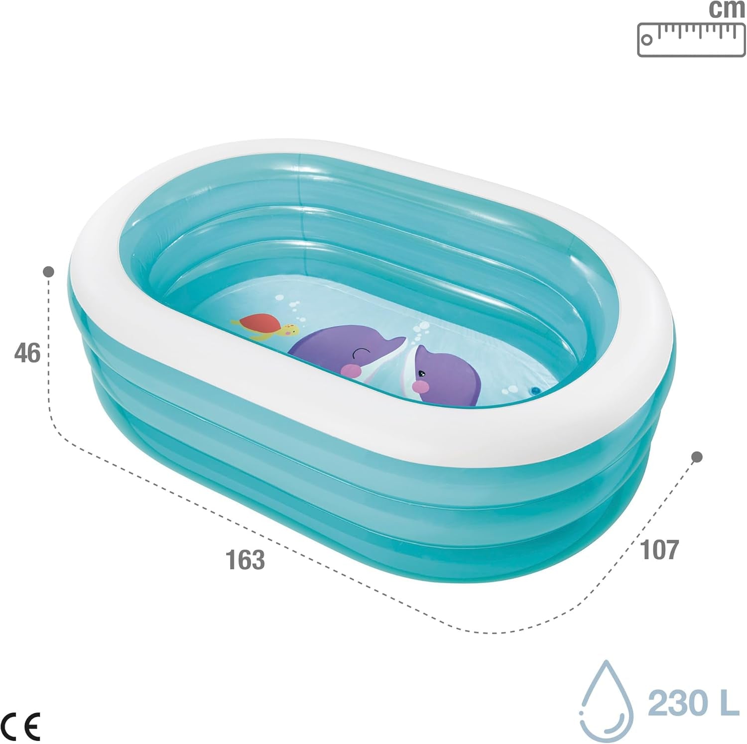 Intex 57482NP - Piscină ovală Whale (sortiment de modele), albastră, 163 cm L x 107 cm l x 46 cm H