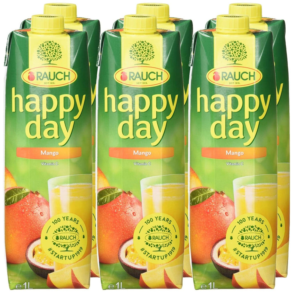 Rauch Happy Day Mango | Băutură rafinată cu fructul pasiunii | O mulțime de vitamina C | 6 x 1 litru, Tetra Prisma Naty Shop