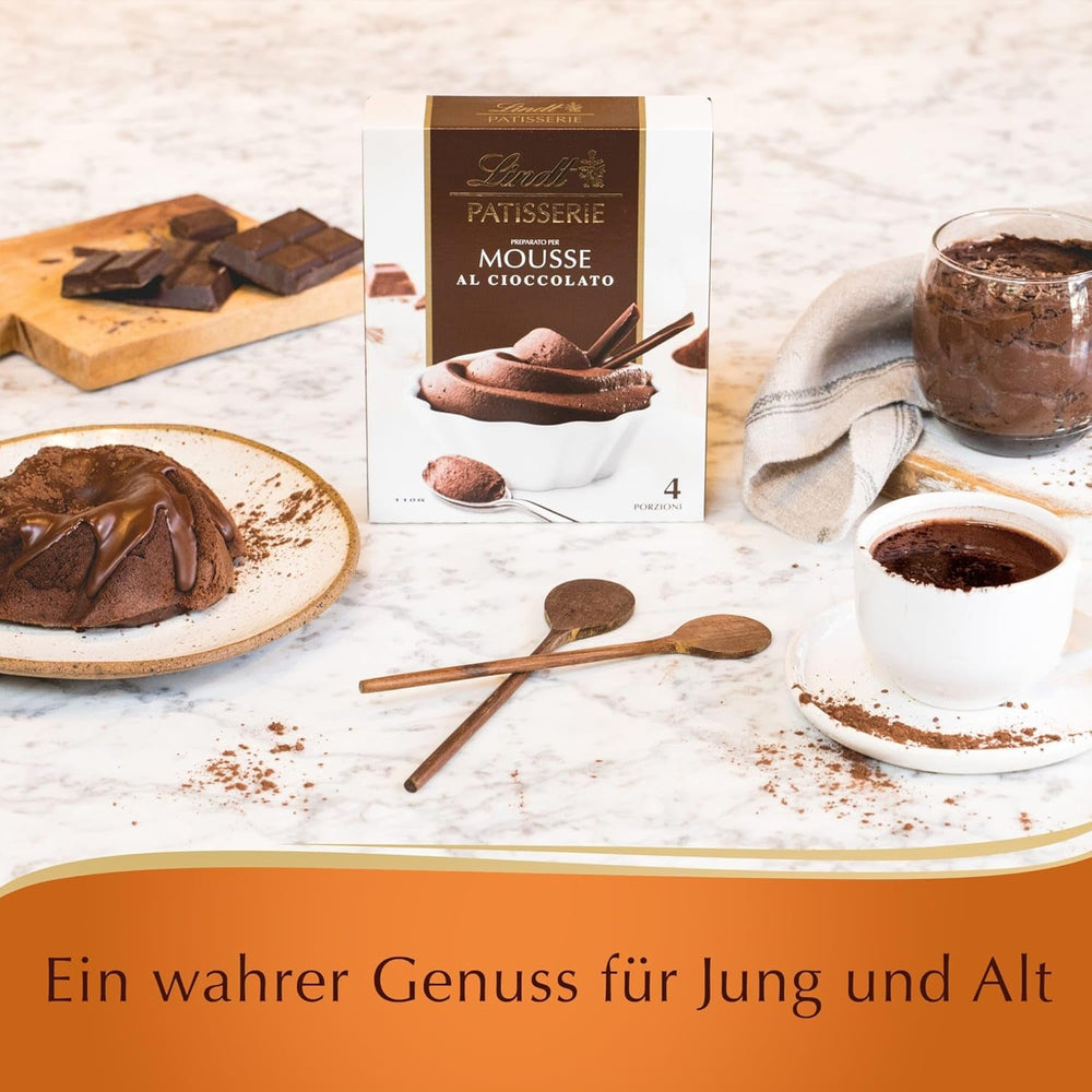 Lindt Schokolade - PATISSERIE Mousse Au Chocolat | 6 x 110 G | Backmischung für 4 Portionen fluffige Mousse Al Cioccolato aus Finester Schokolade | Patisserie | Backmix | Schokoladengeschenk-Mix zum Backen und Kochen Naty Shop