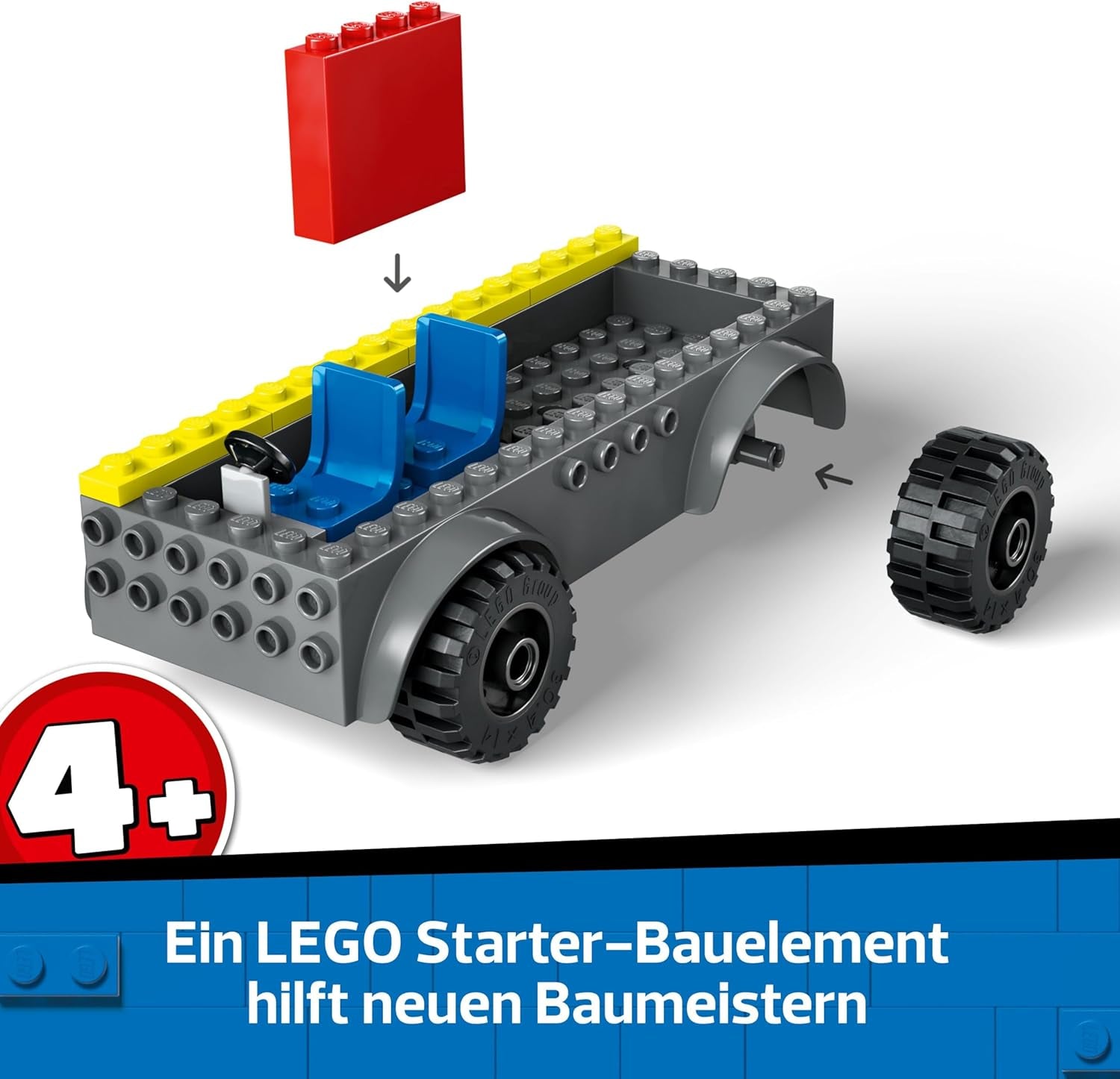 LEGO City Feuerwehrleiterfahrzeug - Feuerwehrauto Spielzeug mit 2 Feuerwehrmann Minifiguren für Jungen und Mädchen ab 4 Jahren - Lernspielzeug - Geschenk für Vorschulkinder 60463