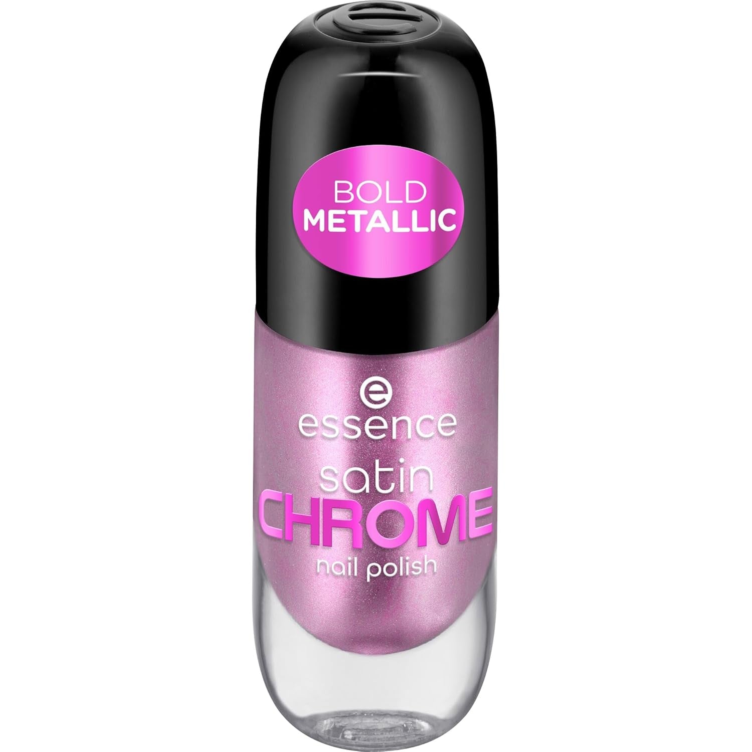 Oja Essence Satin CHROME, nr. 02, roz, acoperire completă, rezultate expres, pigmentată intens, metalică, vegană, fără particule de microplastic, fără parfum, fără parabeni, 1 pachet (8ml)