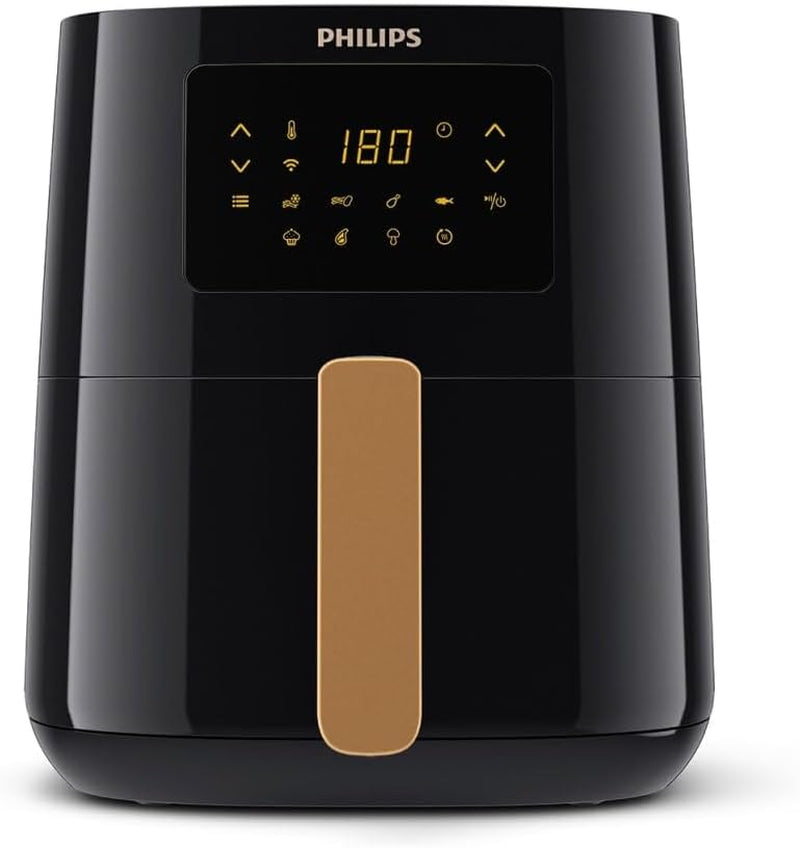 Philips 3000Er Airfryer XL – Rapid Air-Technologie, Frittieren mit bis zu 90 % weniger Fett, Fassungsvermögen 1,2 kg, 6,2 Liter, Touchscreen Geräte Naty Shop Schwarz Kabellose Verbindung 4,1 L