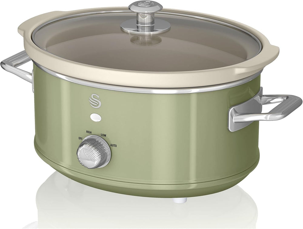 Swan Retro SF17021GRNEW Slow Cooker 3,5 Liter, 200 W Slow Cooker Naty Shop Green