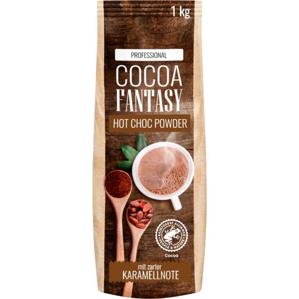 Cocoa Fantasy Hot Choc Powder, 1 kg Kakaopulver für heiße Schokolade, 15 % Kakaoanteil Naty Shop Neues Rezept Milchschokolade (15 % Kakao)