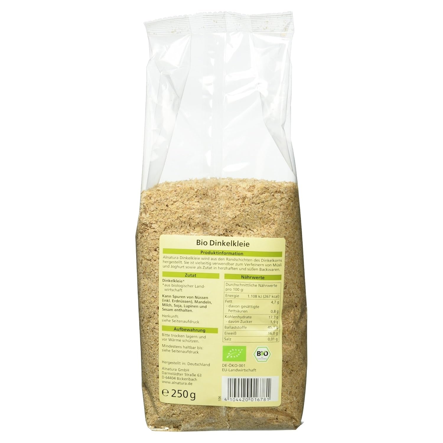 Tărâțe de speltă organice, 250g