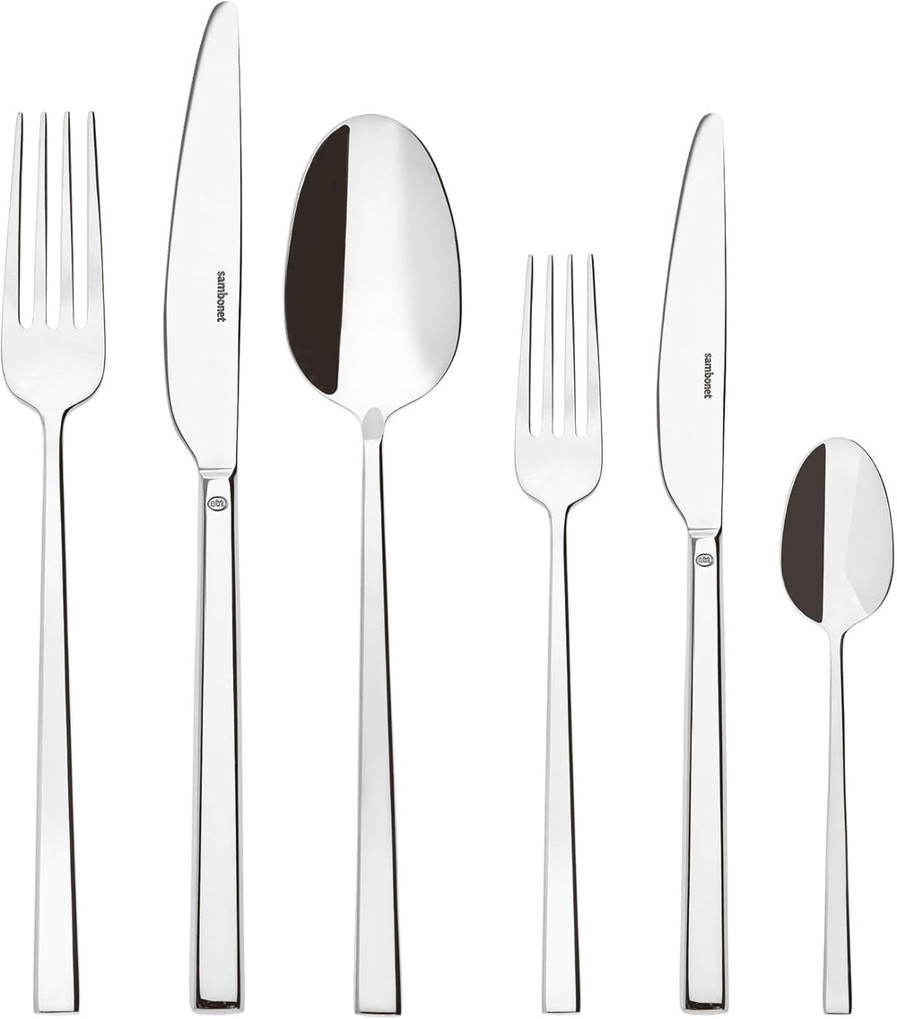 Sambonet 52562-N2 Rock Edelstahl - Besteckset Monobloc Edelstahl 18/10 Kitchen Naty Shop Set 6 Personen - 36-teilig