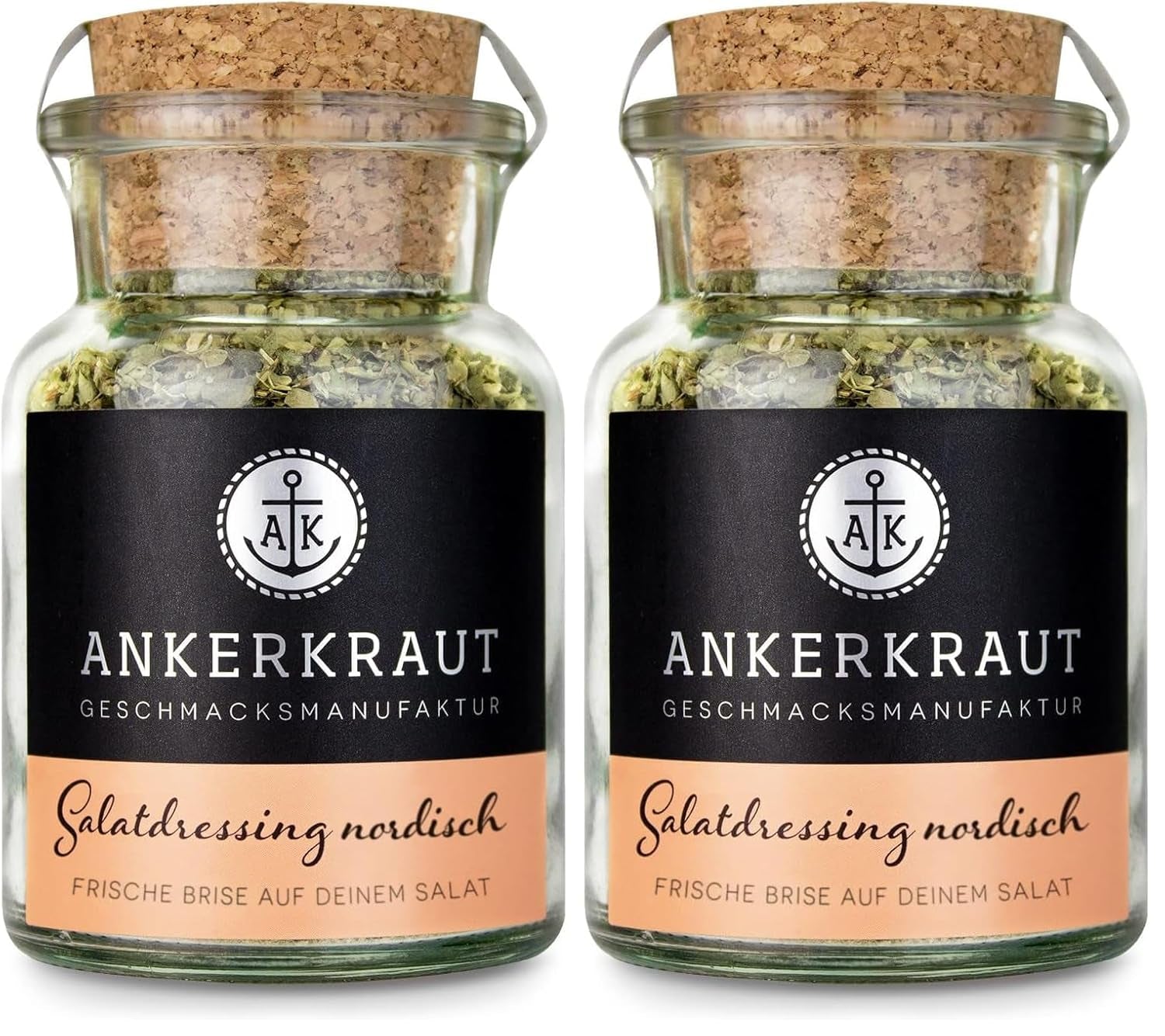 Ankerkraut Salatdressing Nordisch Gewürz, 115g im Korkenglas, Dressing für Knackigen Salat Schnell Selber Machen, Premium Qualität aus Hamburg