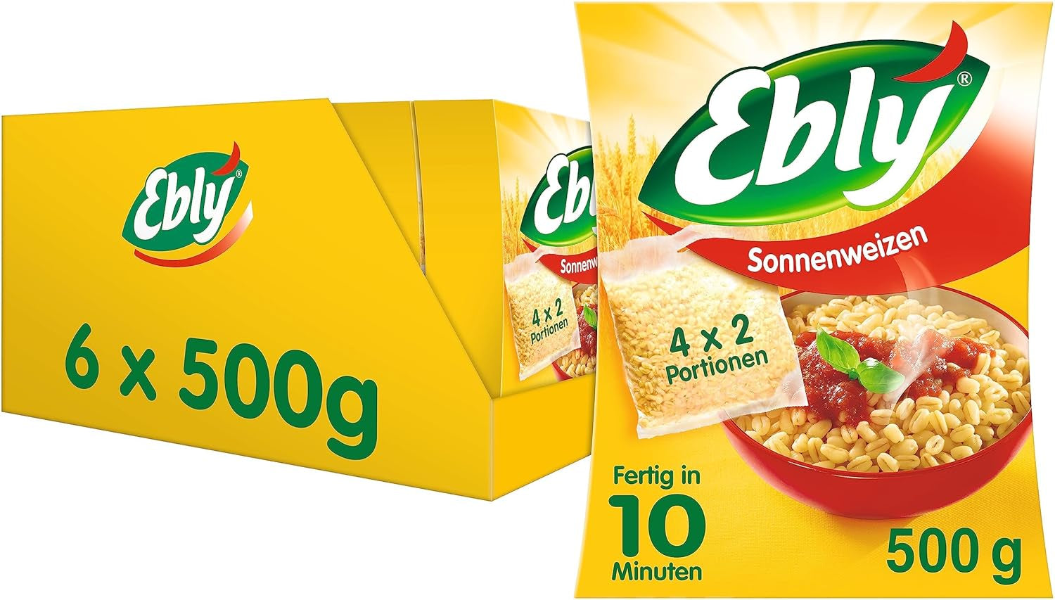 ® Grâu uscat la soare, în pungi, fiert, 10 minute, 6 x 500g
