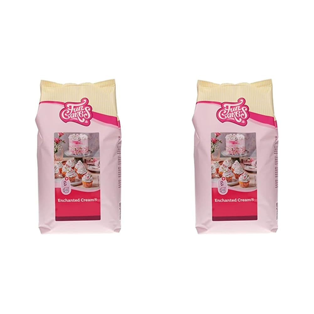 Funcakes Mix Für Enchanted Cream®: Einfach Zu Berübenende, Sehr Leichte Und Fauschige Schneeweiße Creme, Perfekt Zum Füllen Und Abdecken Von Kuchen Oder Als Belag Für Cupcakes, Halal., 900 G Mix zum Backen und Kochen Naty Shop 4 Kg (Packung Mit 2) Vanille
