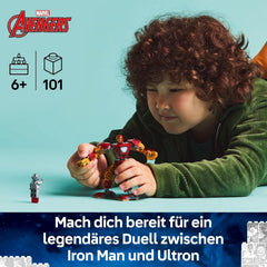 LEGO | Marvel Iron Man Mech vs. Ultron - Superhelden Spielzeug mit 2 Minifiguren - Actionfigur mit beweglichen Armen, Beinen & Fingern - Geschenk für Jungen und Mädchen ab 6 Jahren 76307