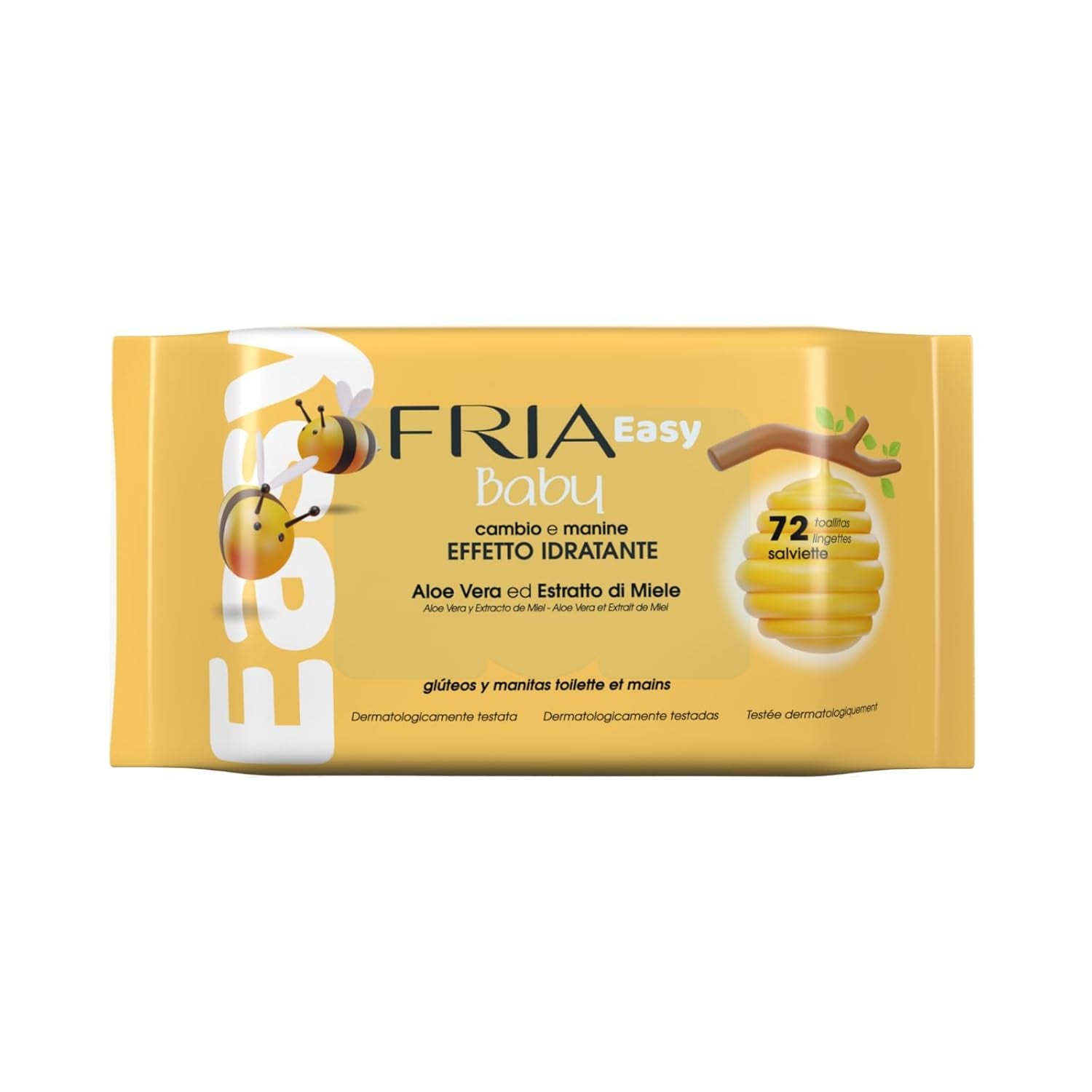 Șervețele umede Easy Baby, cu aloe vera și extract de miere cu efect hidratant pentru piele, testate dermatologic, pachet de 20 de șervețele