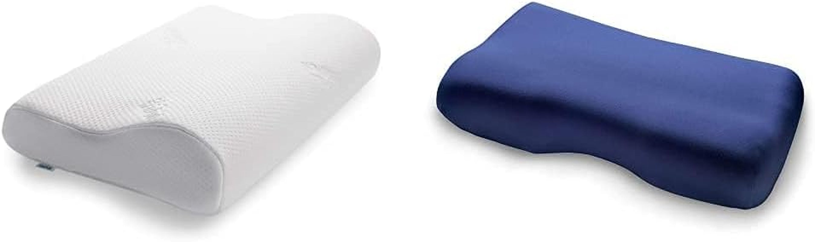 TEMPUR Original Sleeping Pillow Memory Foam, Pernă ergonomică de susținere a gâtului pentru cei care dorm lateral și pe spate, Fermă, M (50 X 31 X 10/7 Cm), Alb Perne ortopedice cervicale Naty Shop Pachet cu husă de pernă, albastră Jr (40 X 26 X 7/4 Cm)